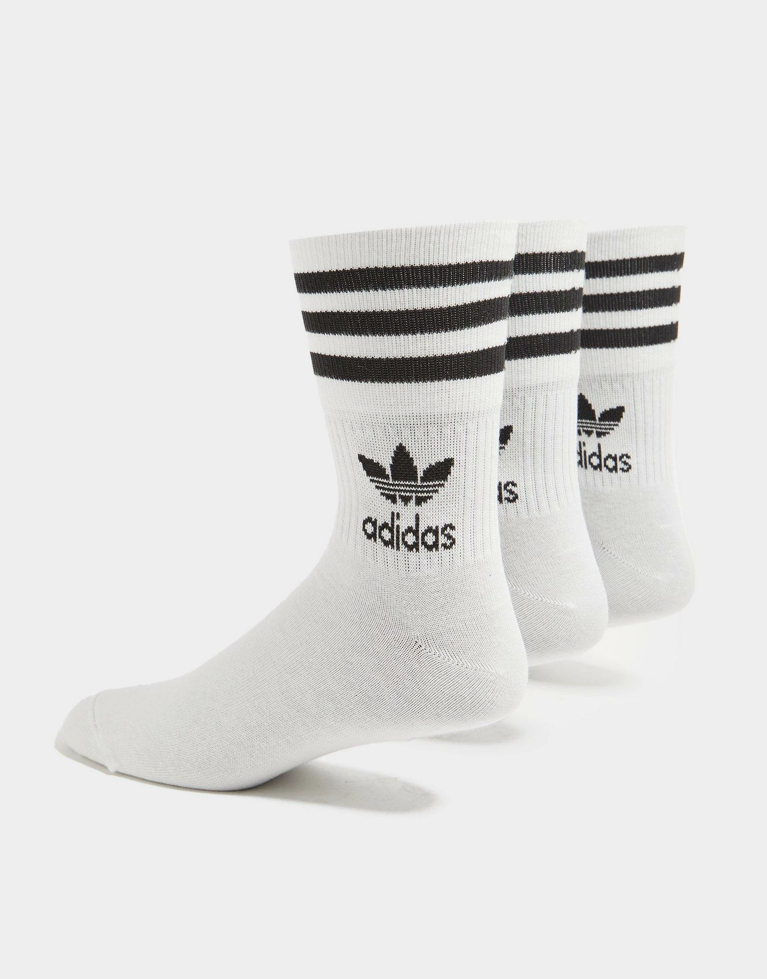 Adidas Originals 3 Pack Solid Crew Strømper Herre Hvid - Billede 2