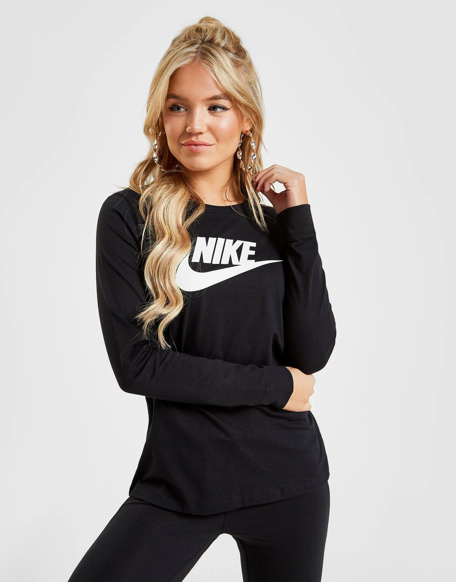 Nike Essential Futura Long Sleeve T-Shirt Dame Sort
