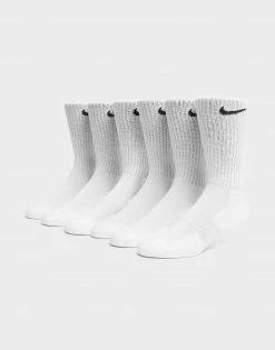 Nike 6 Pack Cushion Crew Strømper Hvid