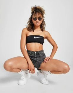 Nike Swoosh Bandeau Bikini Top Dame Sort
