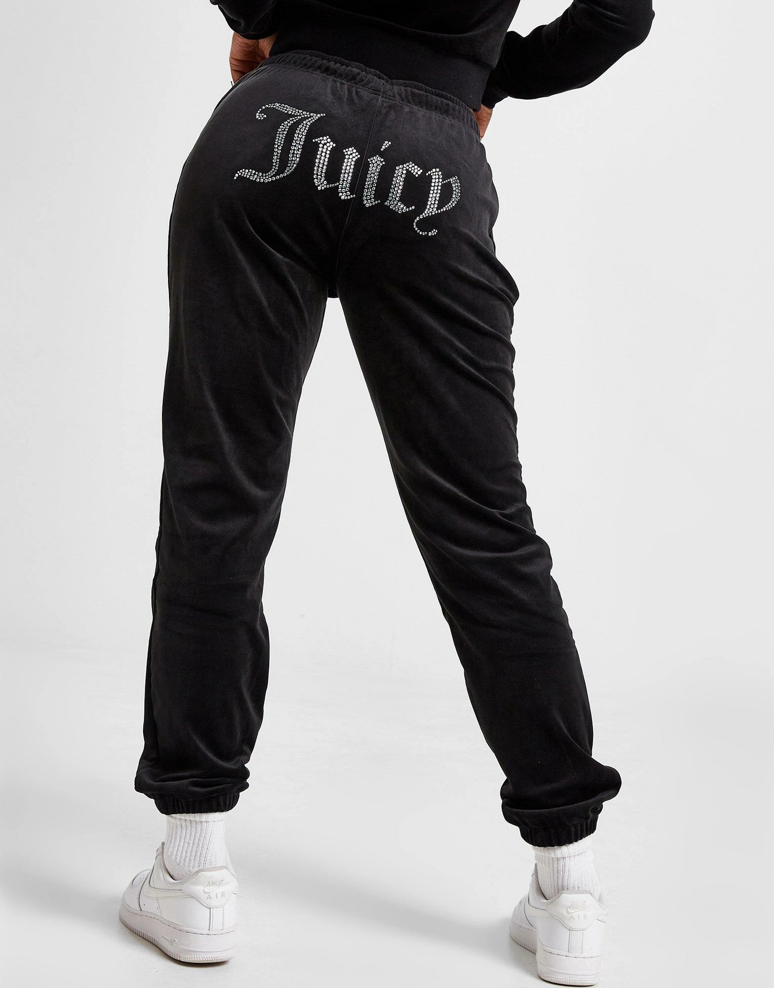 JUICY COUTURE Diamante Velour Joggingbukser Dame Sort - Billede 3