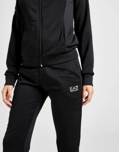 Emporio Armani EA7 Logo Poly Hooded Tracksuit Sort -Pink Soda Sport shop jd 396992 g