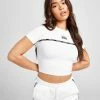 Adidas Originals Micro Tape Slim Crop T-Shirt Hvid