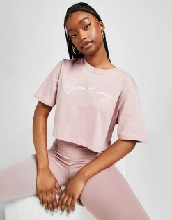 Gym King Crop T-Shirt Dame Pink