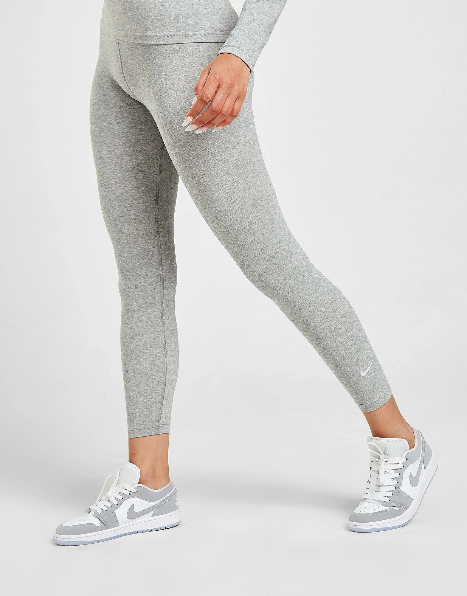 Nike Club Leggings Dame Grå 4 Nike Club Leggings Dame Grå - Billede 2