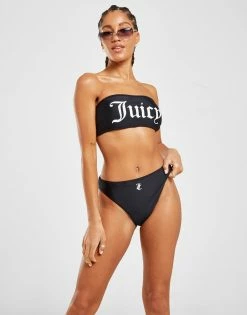 JUICY COUTURE Logo High Waist Bikini Bottoms Sort