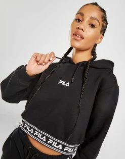 Fila Jaquard Boxy Crop Hoodie Sort -Pink Soda Sport shop jd 448537 c