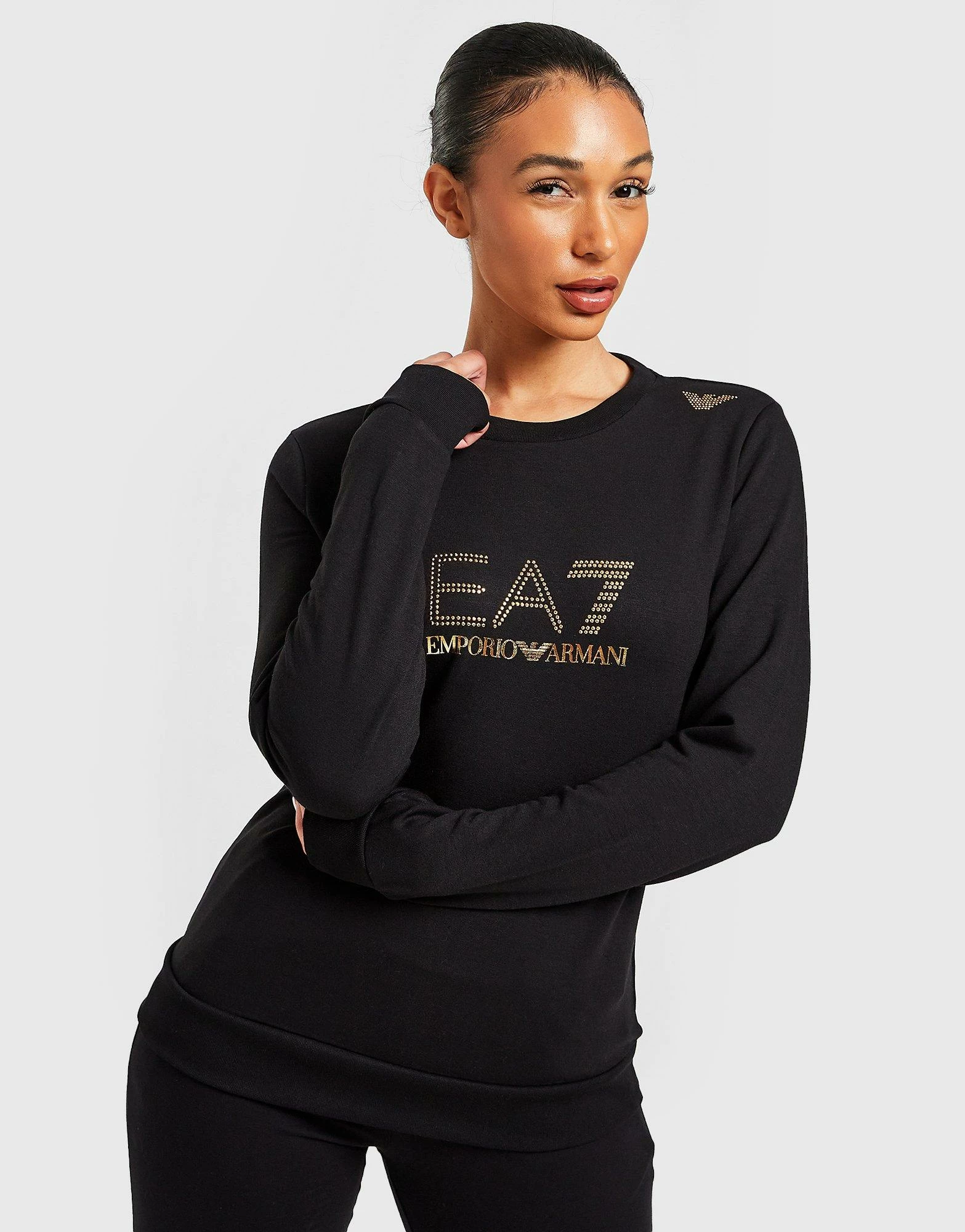 Emporio Armani EA7 Stud Crew Sweatshirt Sort - Billede 2