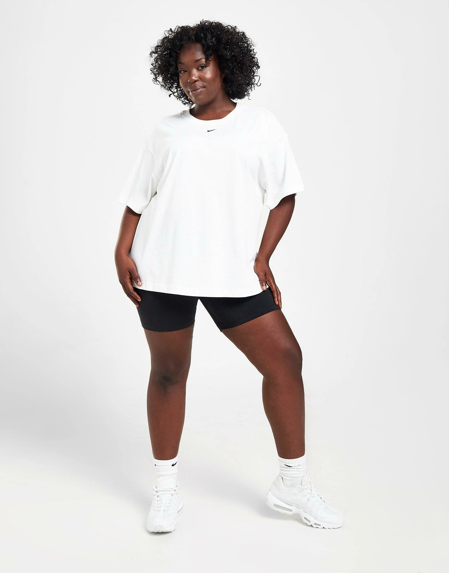 Nike Plus Size Boyfriend T-Shirt Dame Hvid - Billede 4