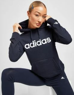 Adidas Core Linear Overhead Hættetrøje Dame Blå