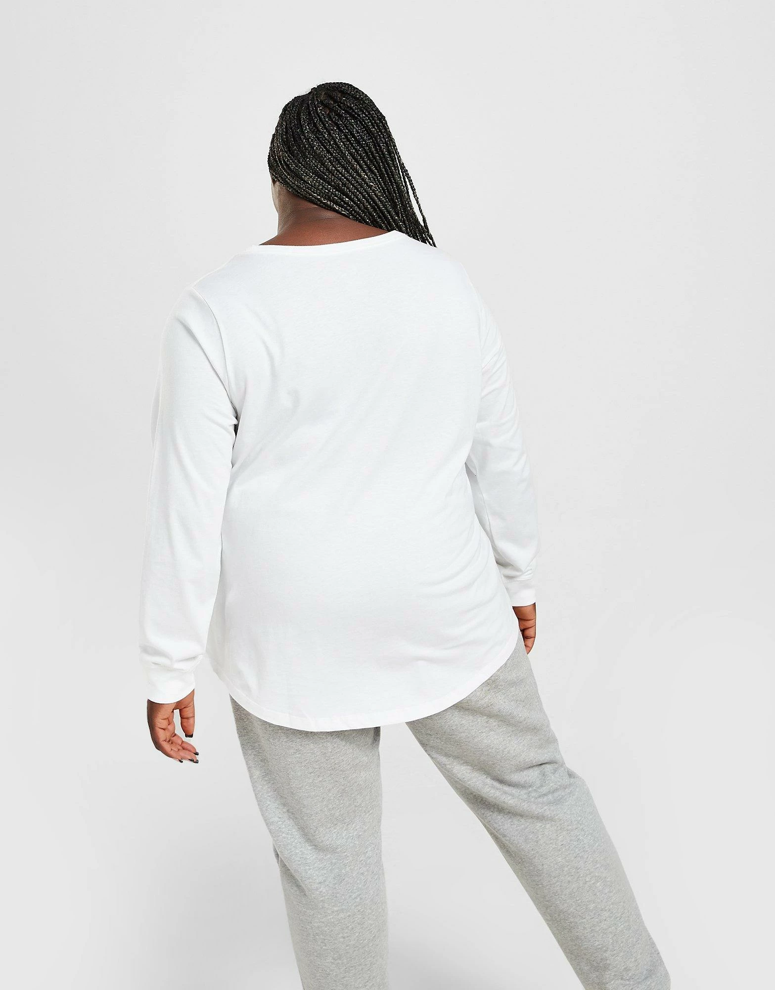 Nike Futura Plus Size Long Sleeve T-Shirt Hvid - Billede 4