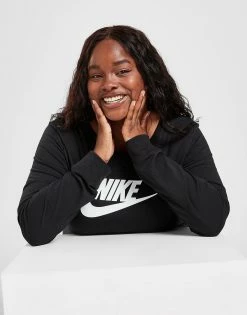 Nike Futura Plus Size Long Sleeve T-Shirt Sort