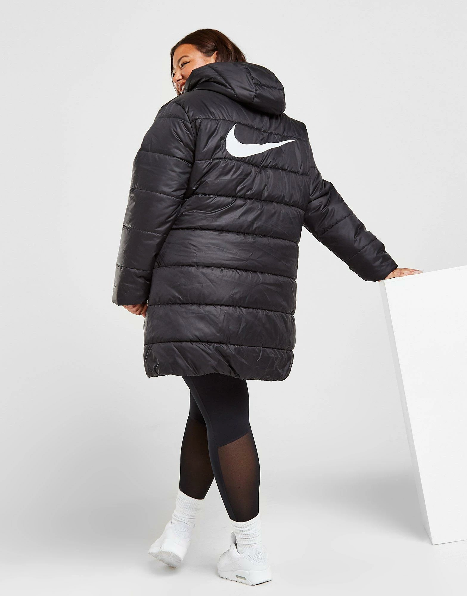 Nike Plus Size Swoosh Parka Jacket Sort