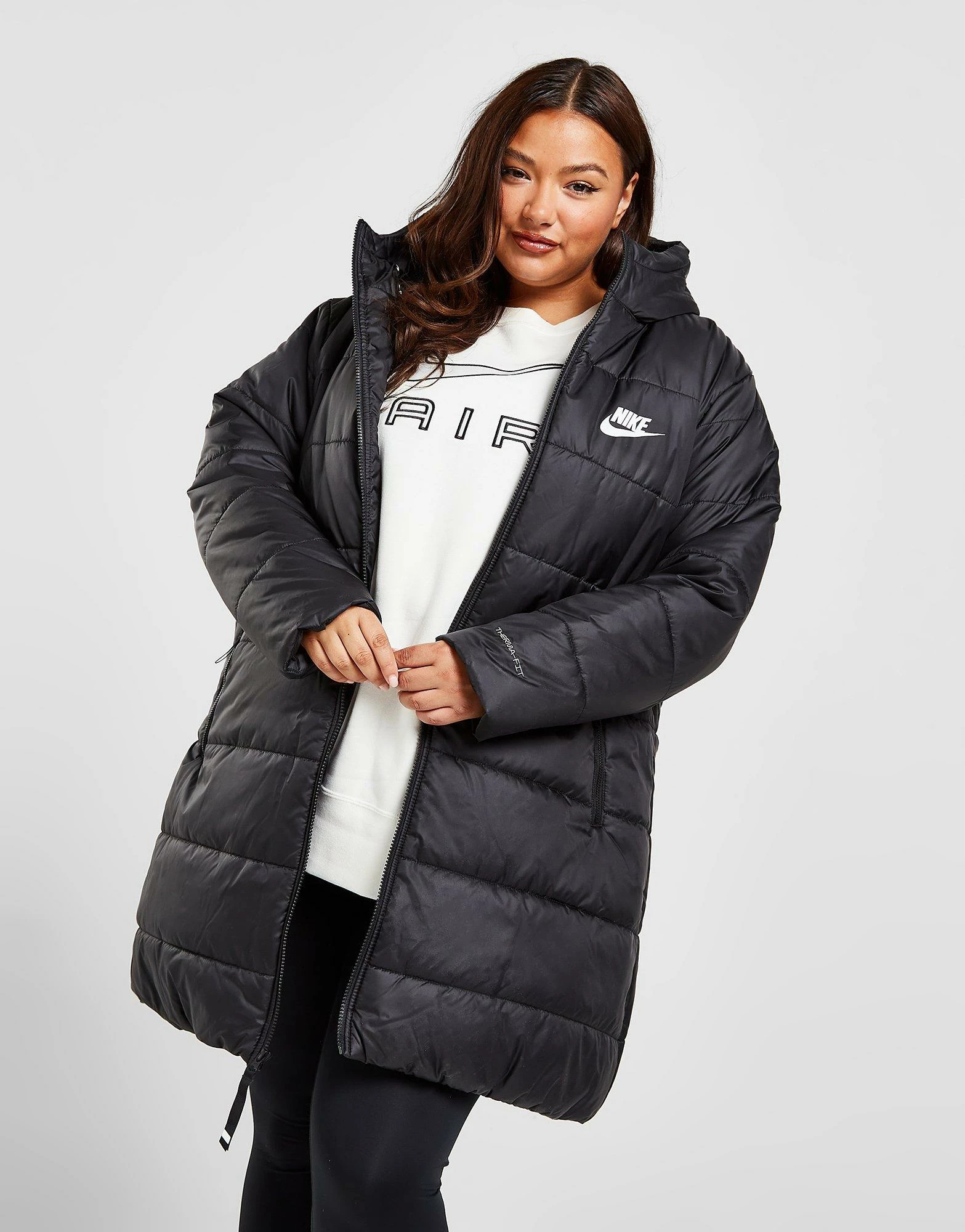 Nike Plus Size Swoosh Parka Jacket Sort - Billede 2