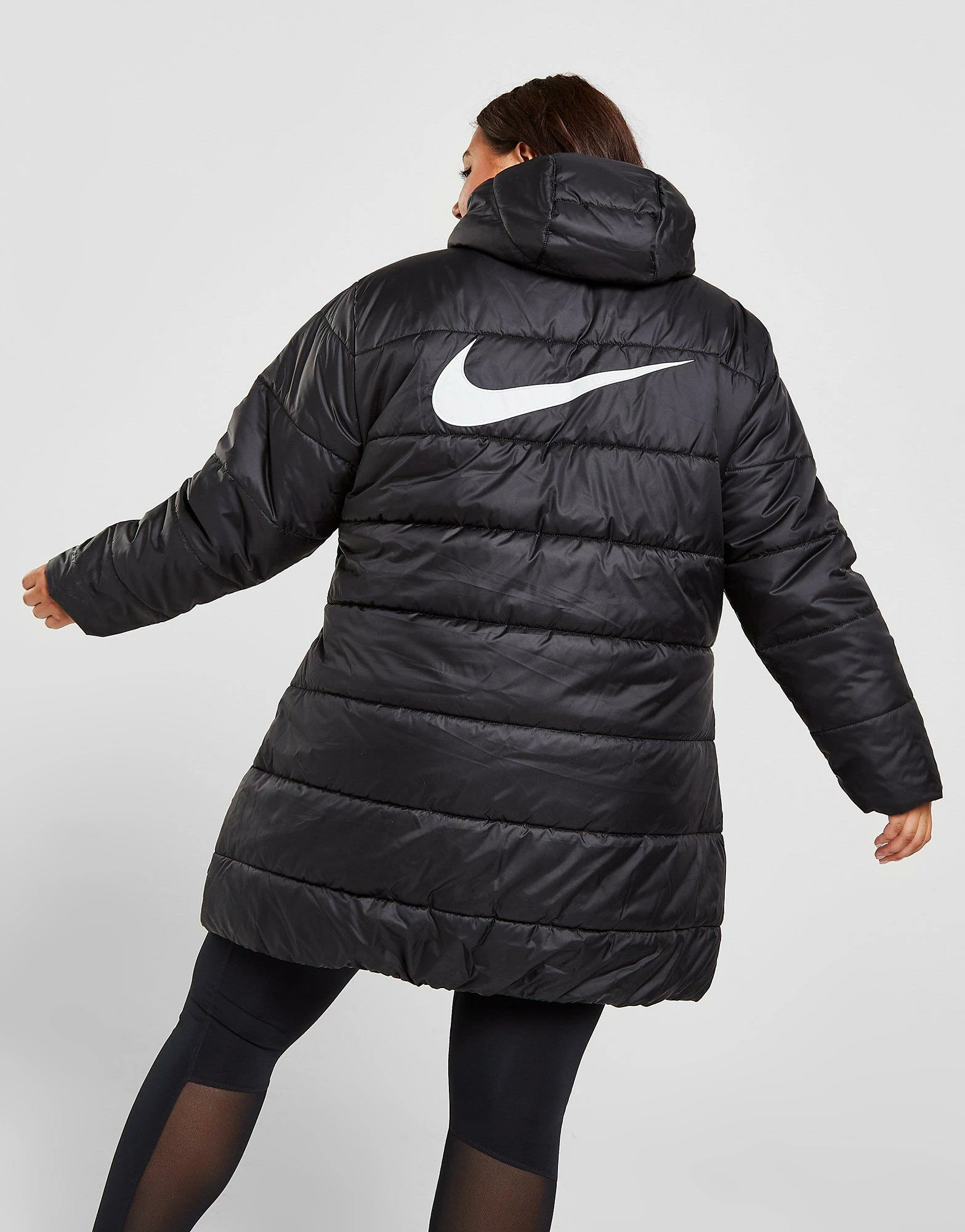 Nike Plus Size Swoosh Parka Jacket Sort - Billede 4