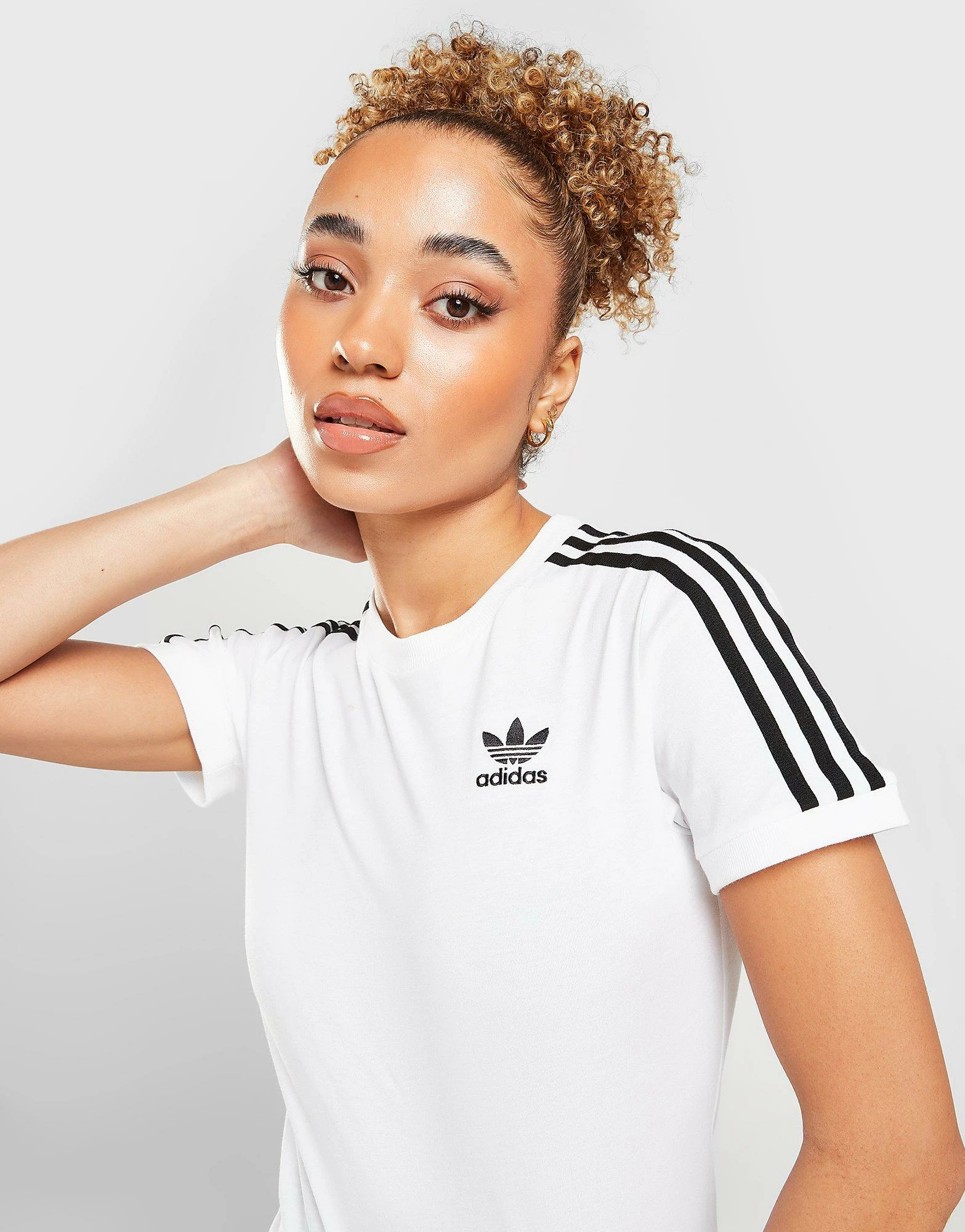 Adidas Originals 3-Stripes California T-Shirt Dame Hvid - Billede 2