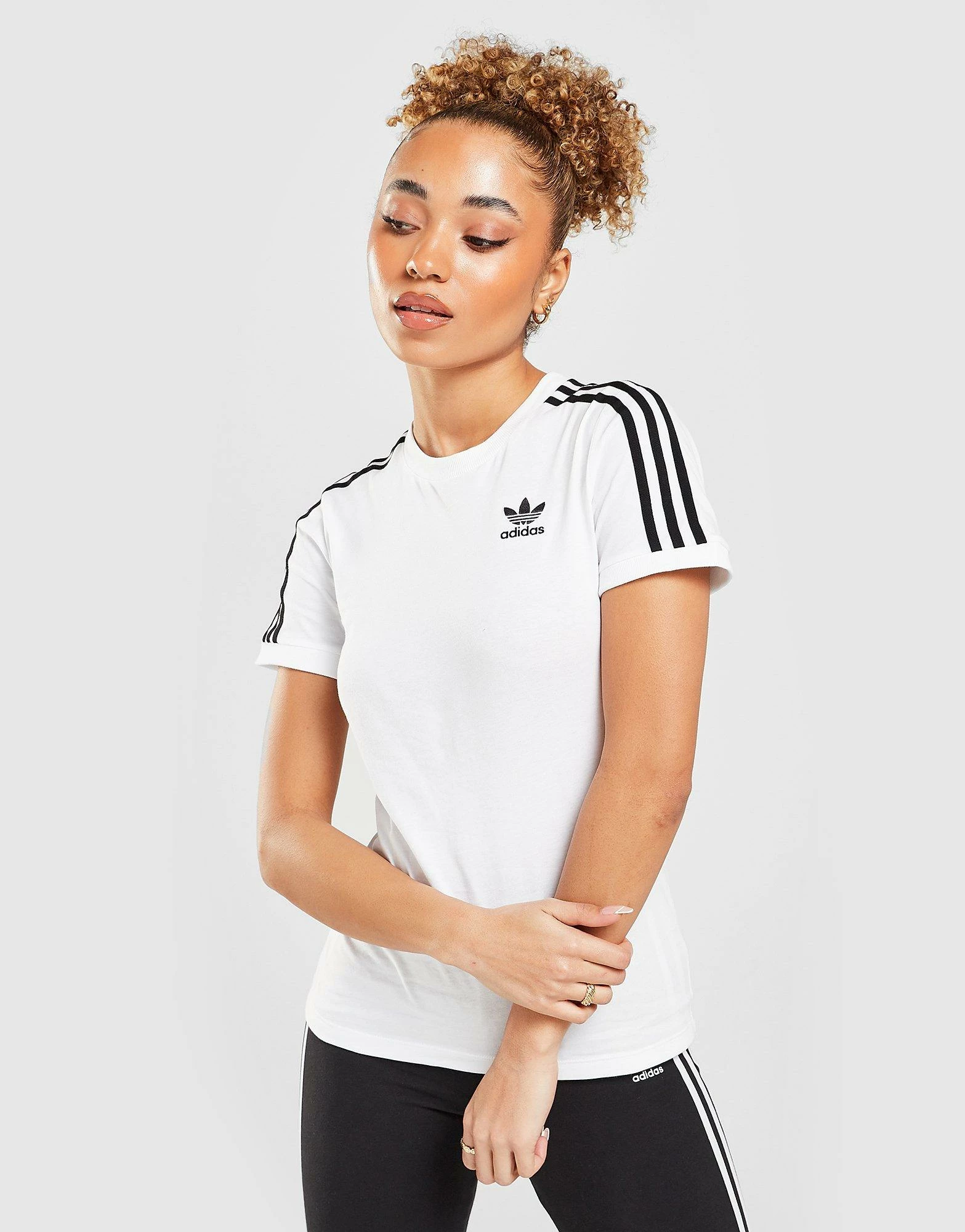 Adidas Originals 3-Stripes California T-Shirt Dame Hvid - Billede 4