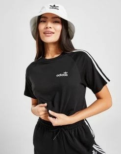 Adidas Originals 3-Stripes Linear Crop T-Shirt Dame Sort