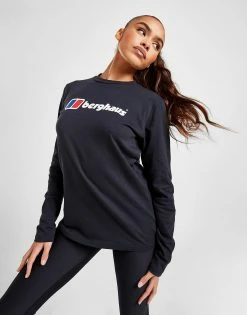 Berghaus Langærmet Logo T-Shirt Dame Sort