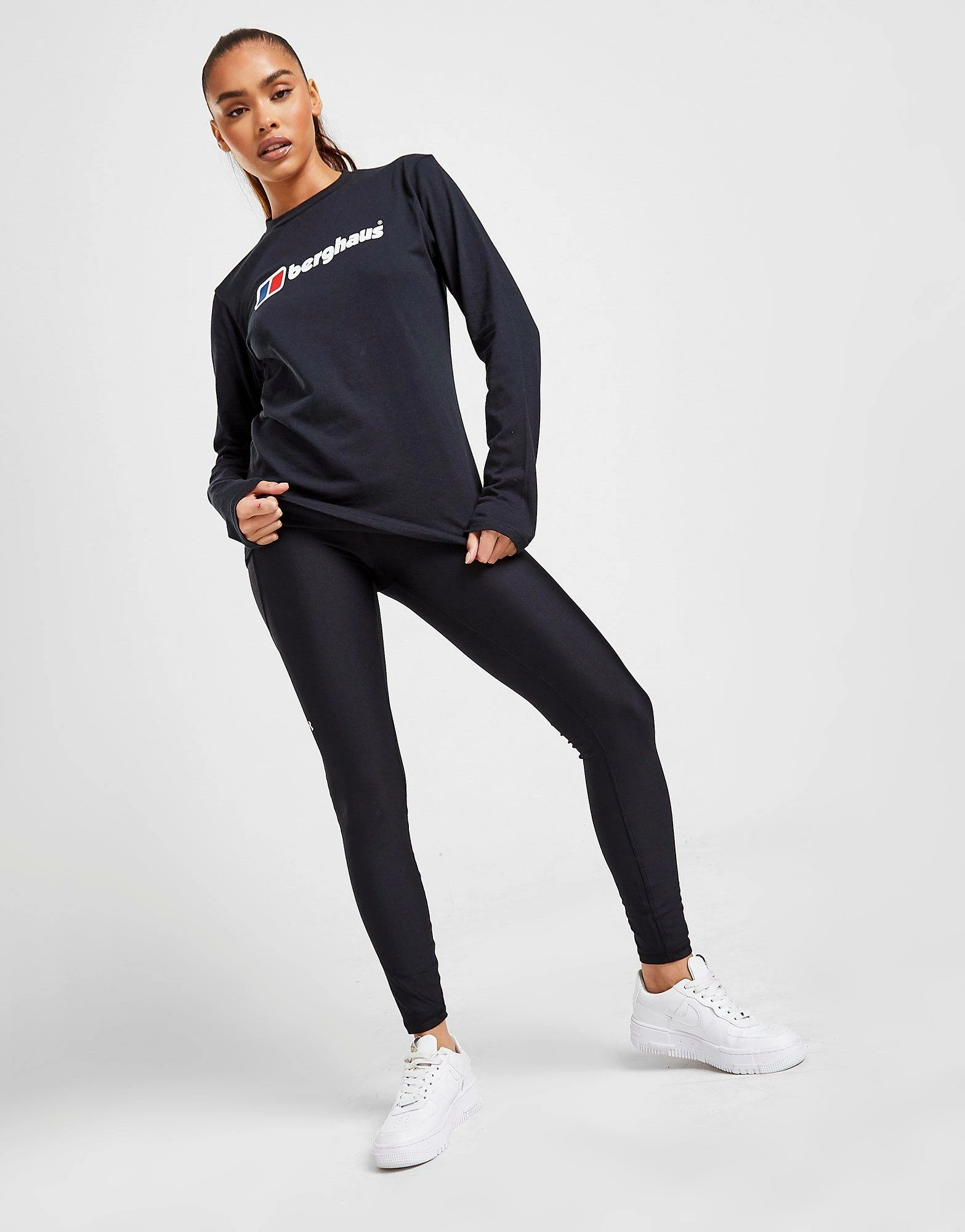 Berghaus Langærmet Logo T-Shirt Dame Sort - Billede 3