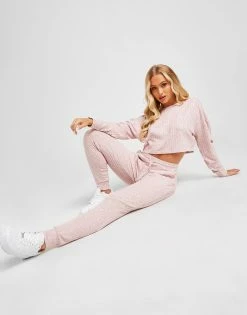 SikSilk Soft Ribbed Joggers Pink