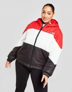 Fila Plus Size Colour Block Padded Jacket Sort