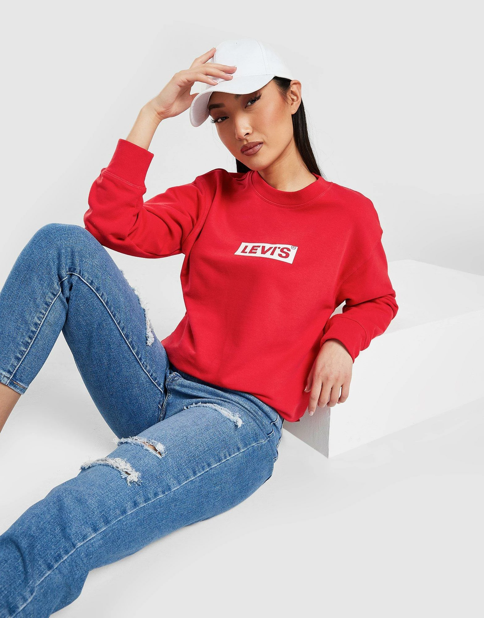 Levi's Boxtab Sweatshirt Dame Rød
