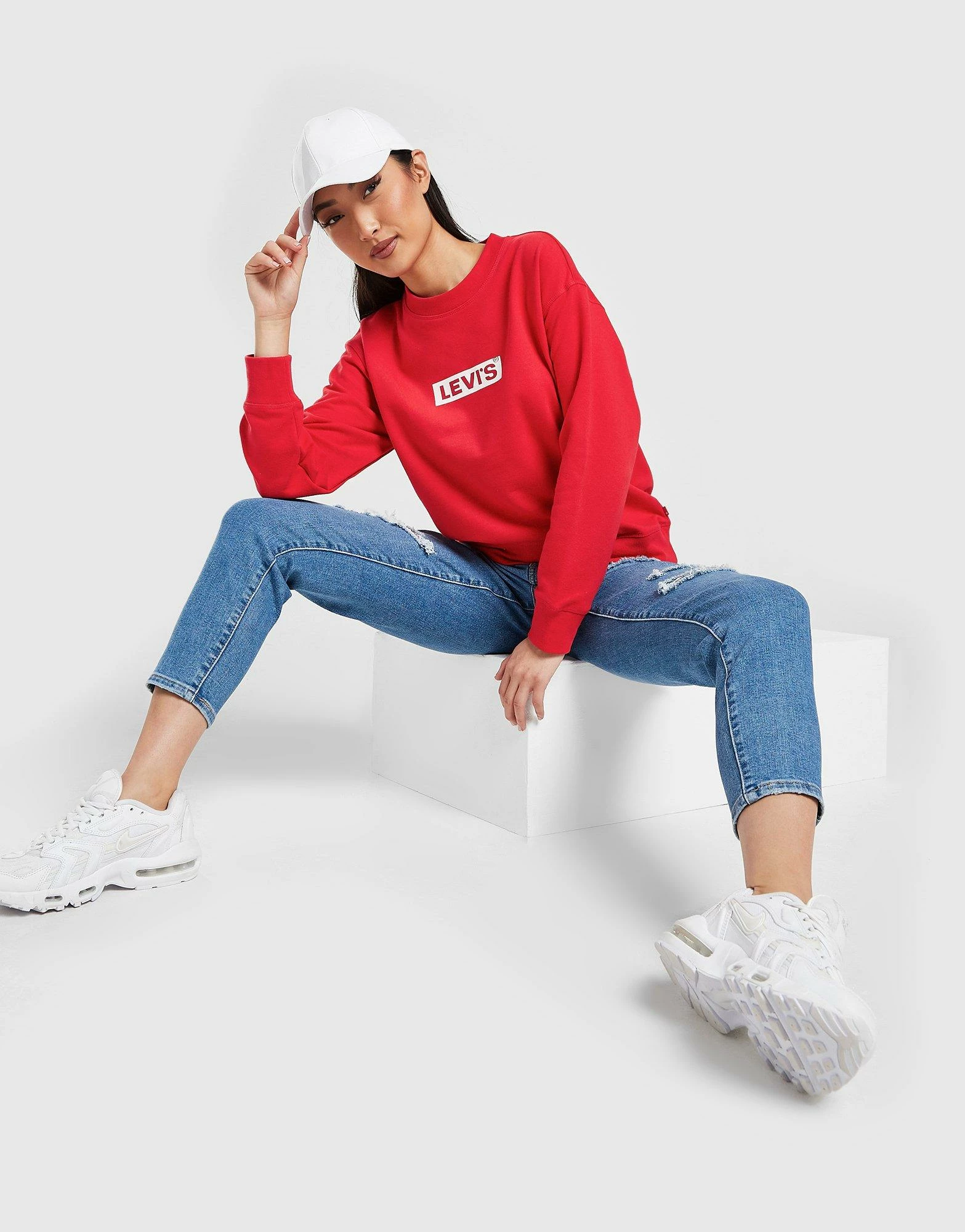 Levi's Boxtab Sweatshirt Dame Rød - Billede 5