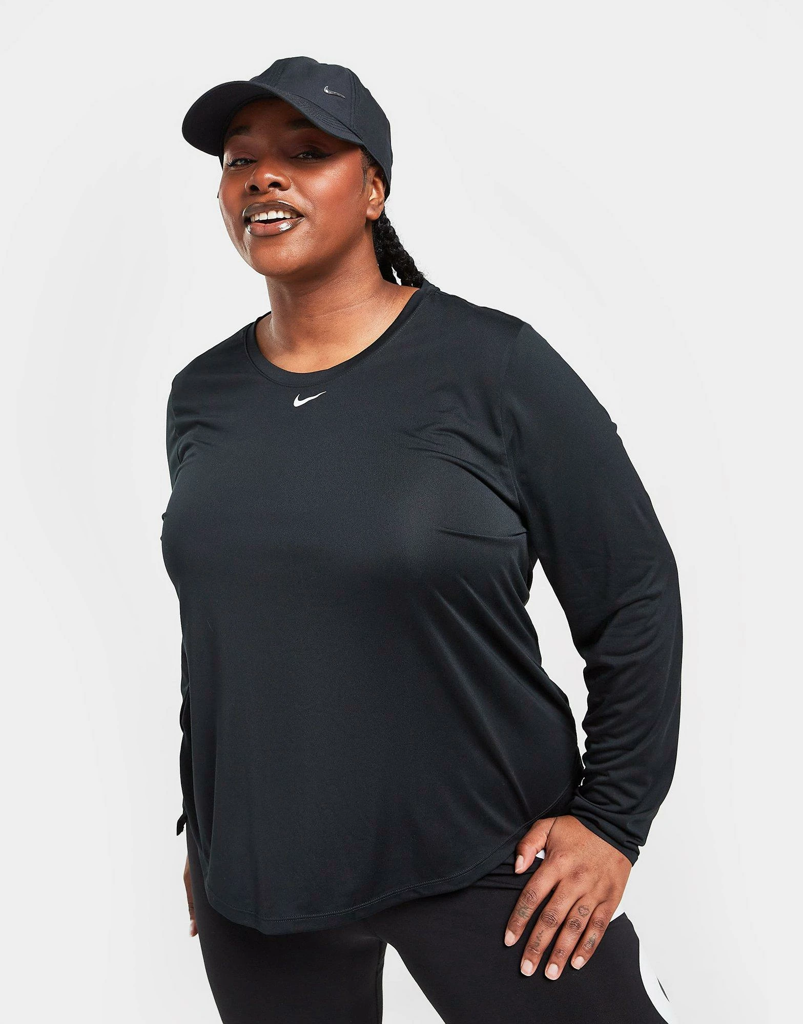 Nike Plus Size Langærmet T-Shirt Dame Sort - Billede 5