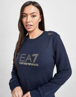 Emporio Armani EA7 Stud Crew Sweatshirt Blå