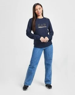 Emporio Armani EA7 Stud Crew Sweatshirt Blå -Pink Soda Sport shop jd 507477 c