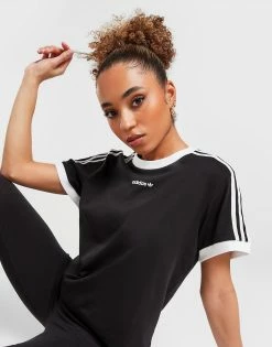 Adidas Originals Logo Boyfriend T-Shirt Dame Sort