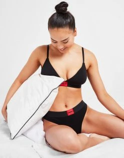 HUGO Logo G-Streng Dame Sort