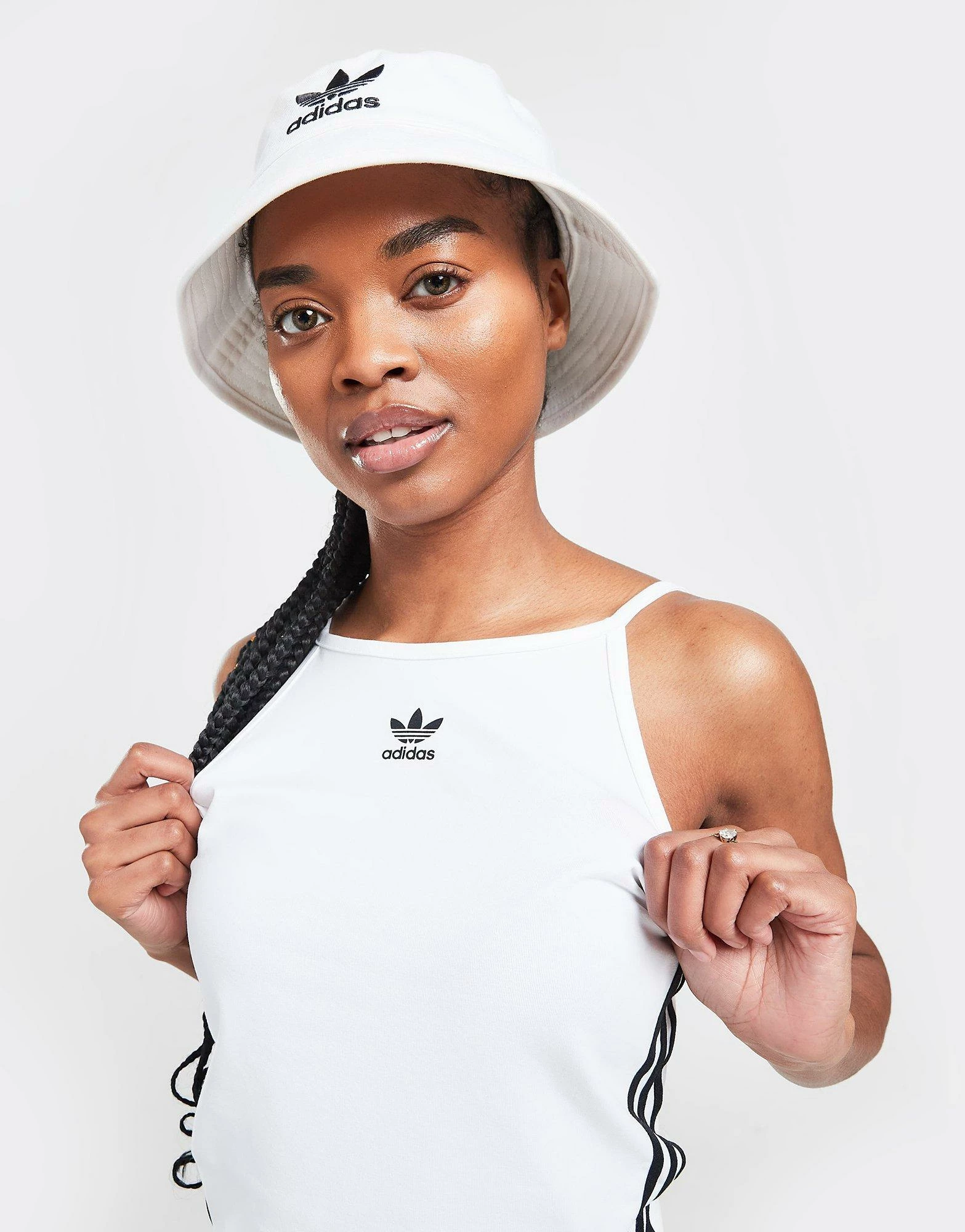 Adidas Originals 3-Stripes Strappy Tank Top Dame Hvid - Billede 4