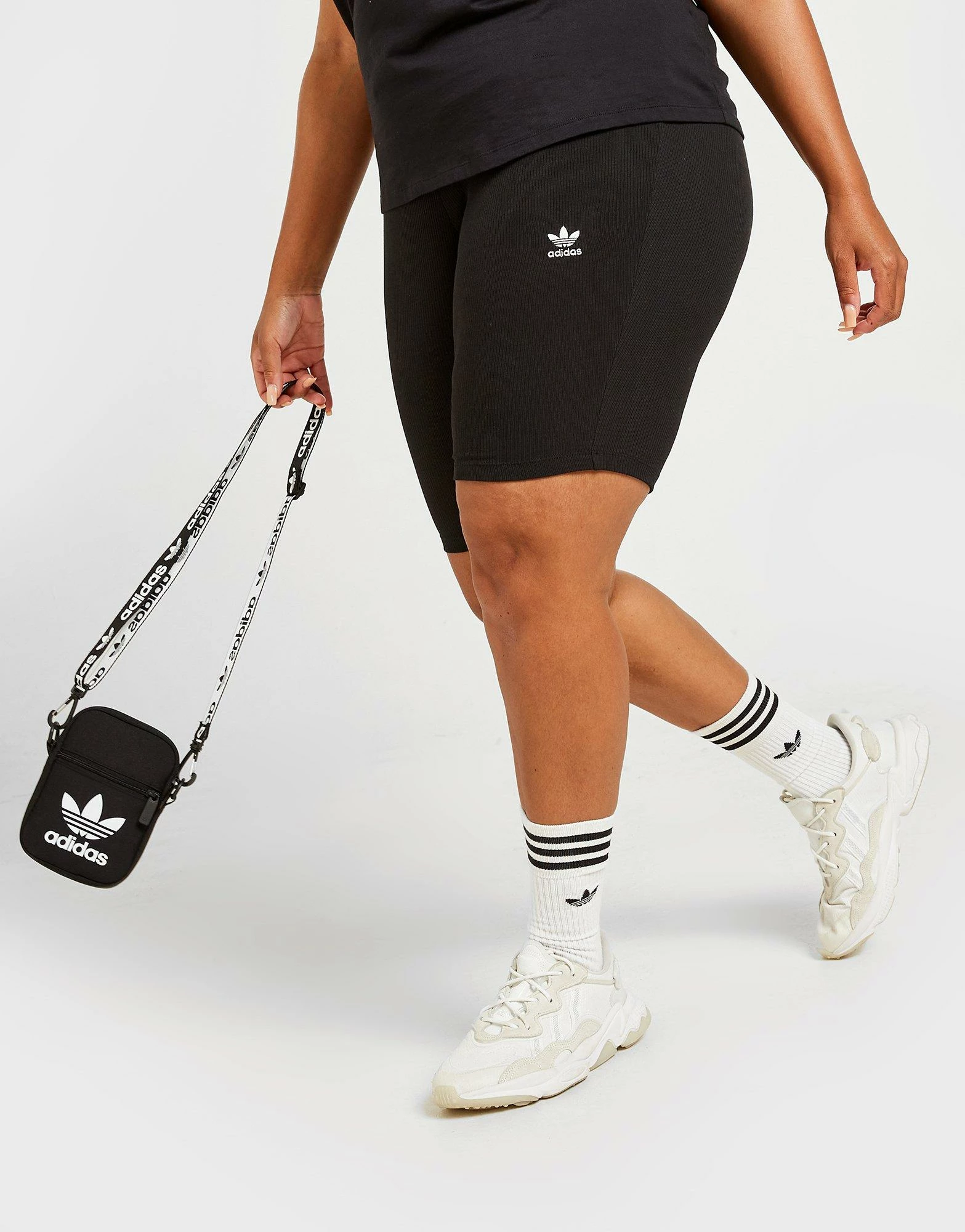 Adidas Originals Ribbed Plus Size Cycle Shorts Sort - Billede 2