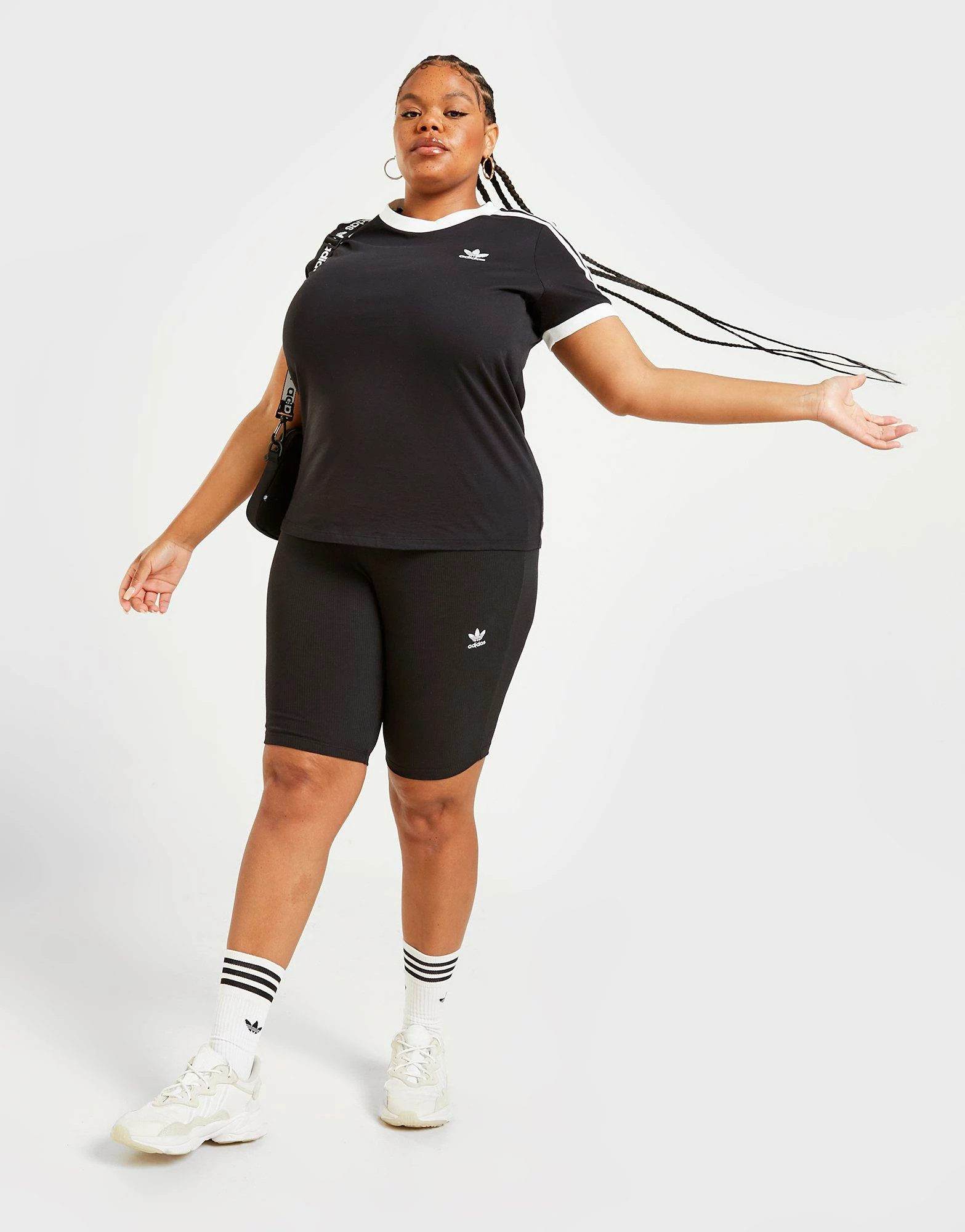 Adidas Originals Ribbed Plus Size Cycle Shorts Sort - Billede 4
