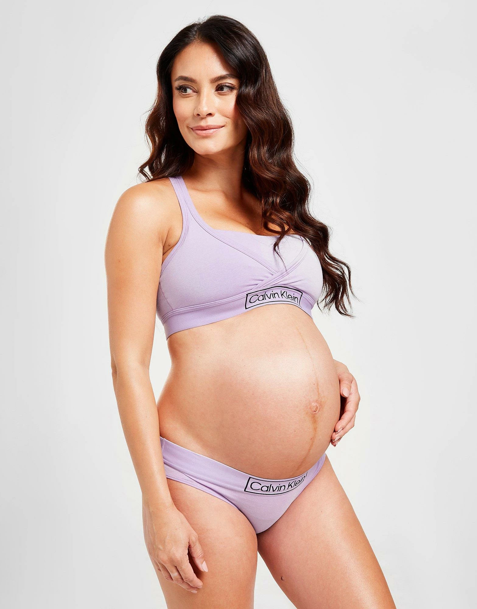 Calvin Klein Maternity Box Logo Bralette Lilla - Billede 5