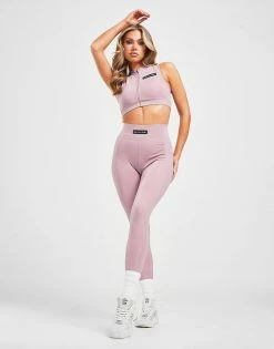 Pink Soda Sport Rib Panel Tights Lilla