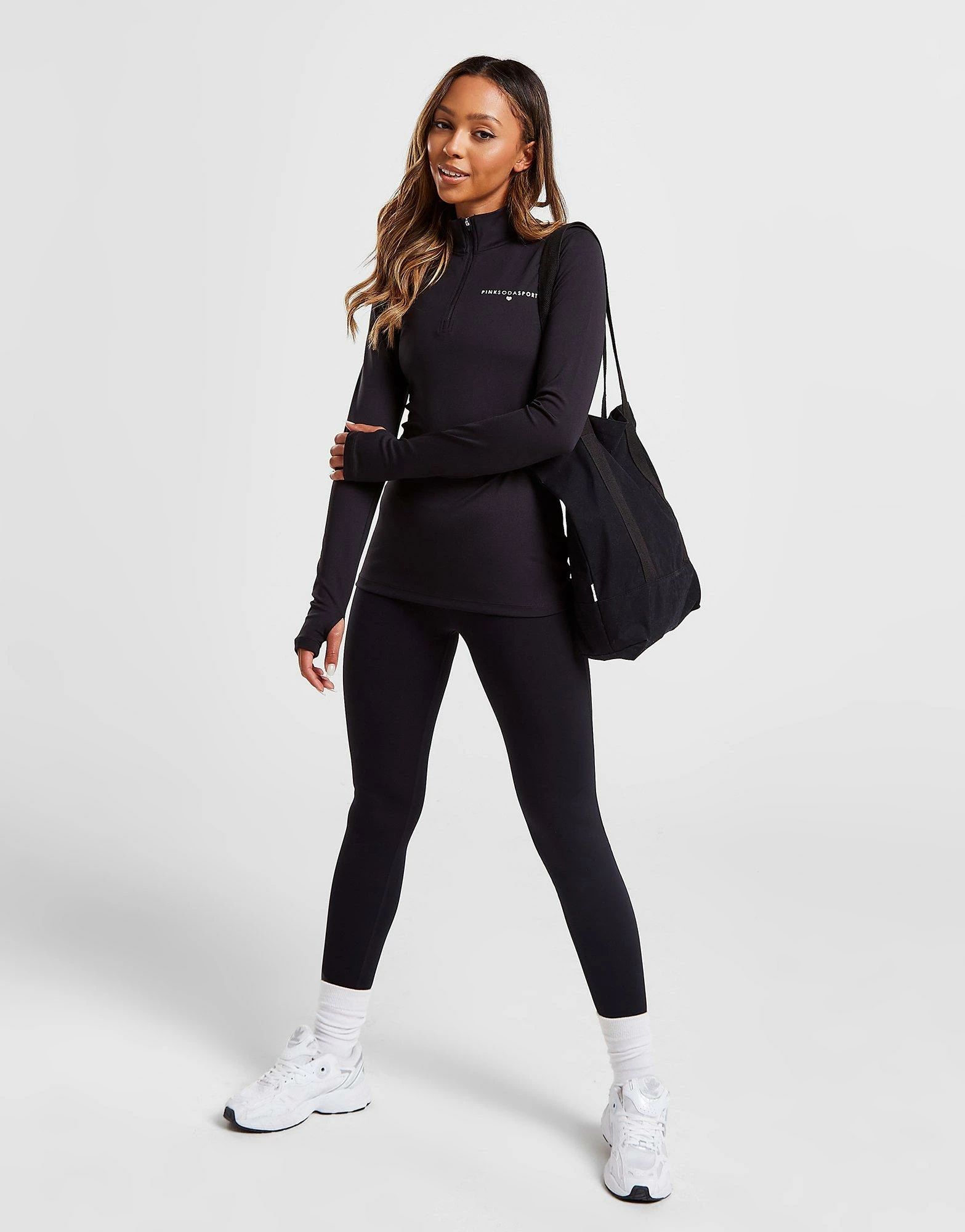 Pink Soda Sport Essentials 1/4 Zip Top Sort - Billede 4