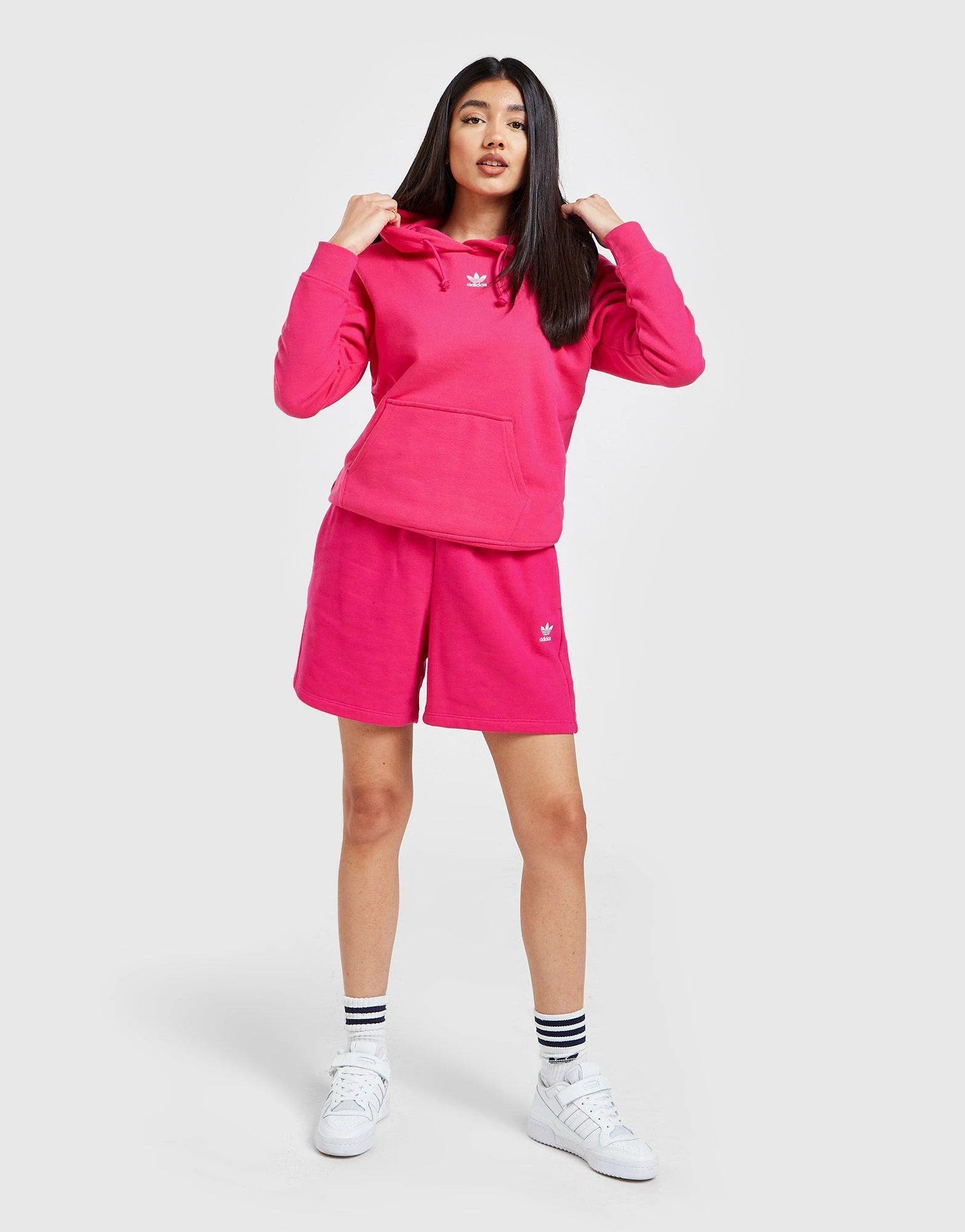 Adidas Originals Essential Fleece Overhead Hoodie Pink - Billede 5