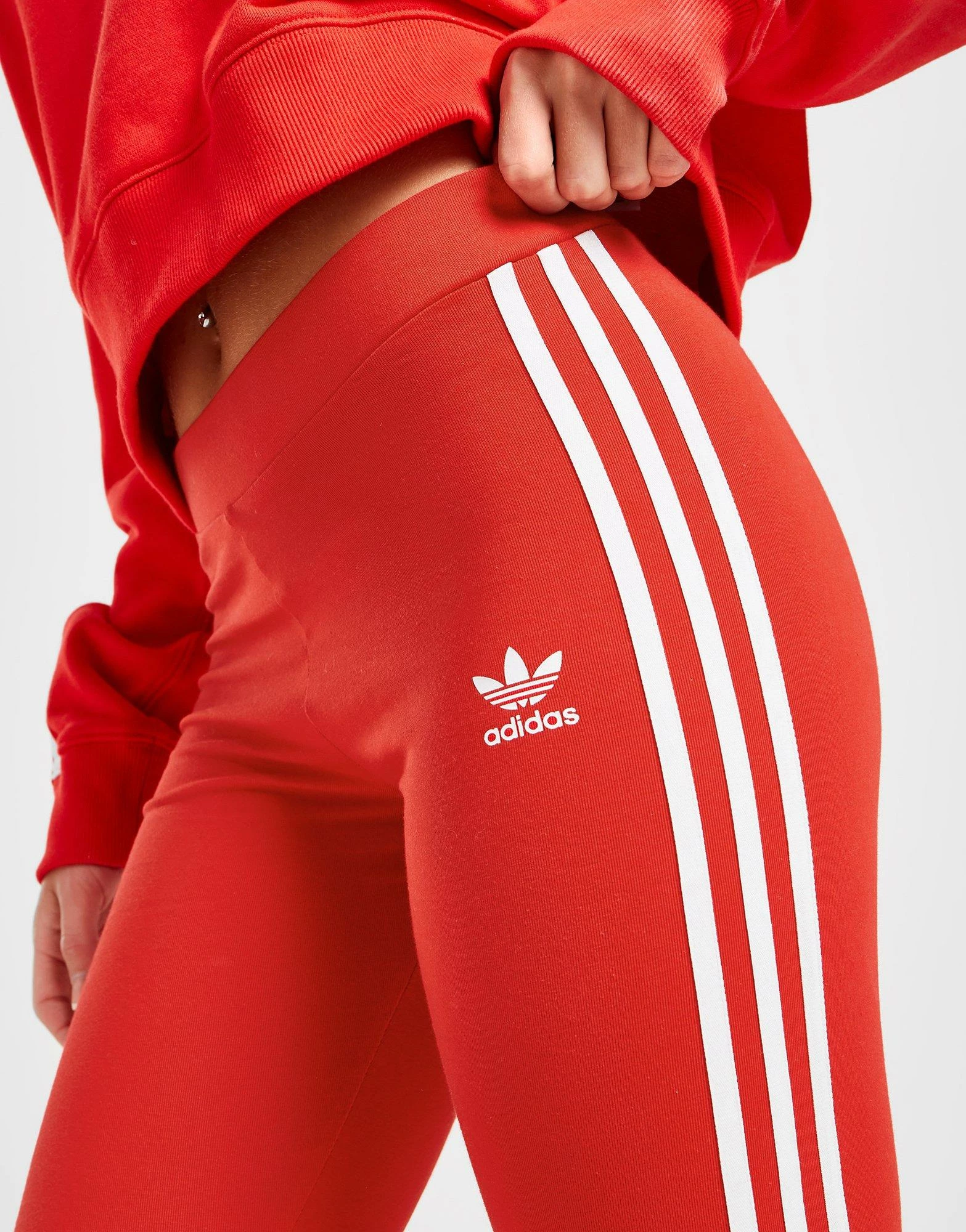 Adidas Originals 3-Stripes Trefoil Leggings Rød - Billede 3
