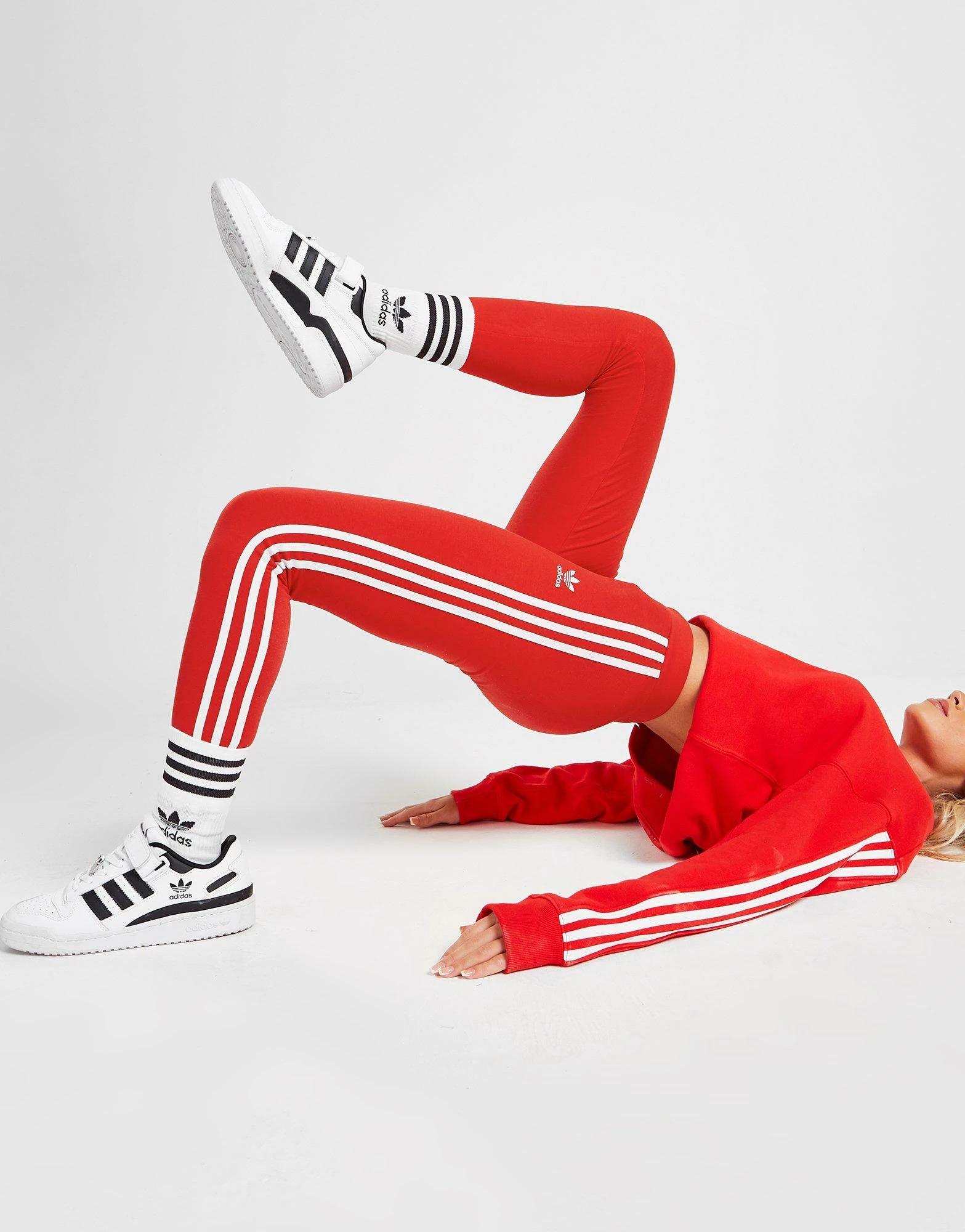 Adidas Originals 3-Stripes Trefoil Leggings Rød - Billede 5