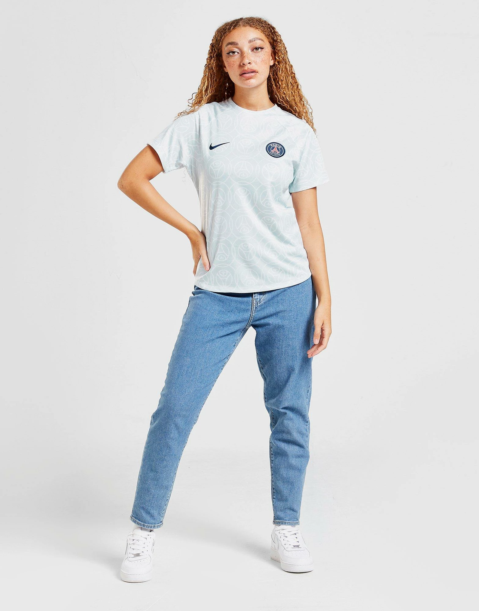 Nike PSG Pre Match T-Shirt Dame Hvid - Billede 4