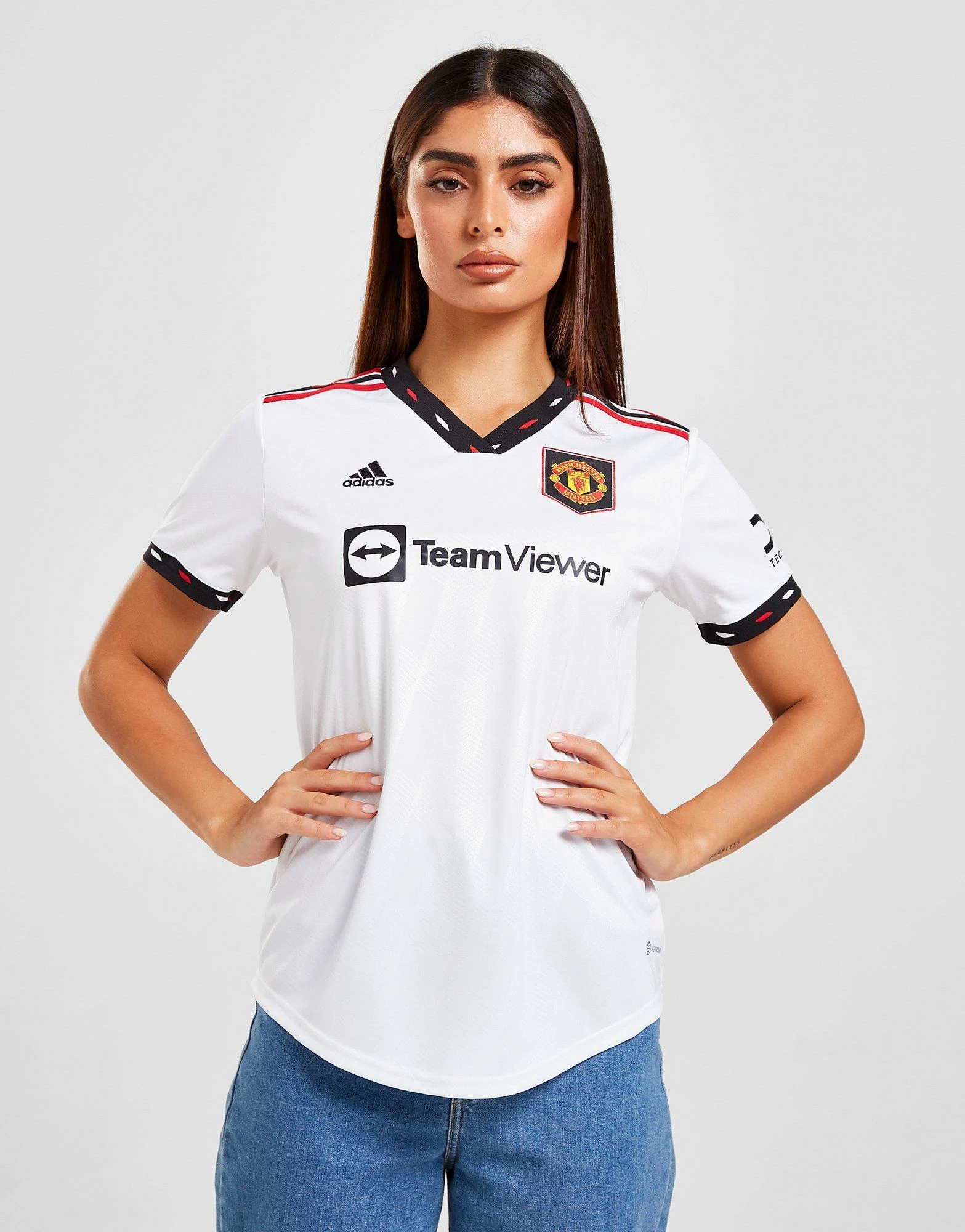 Adidas Manchester United FC 2022/23 Udebanetrøje Dame Hvid - Billede 3
