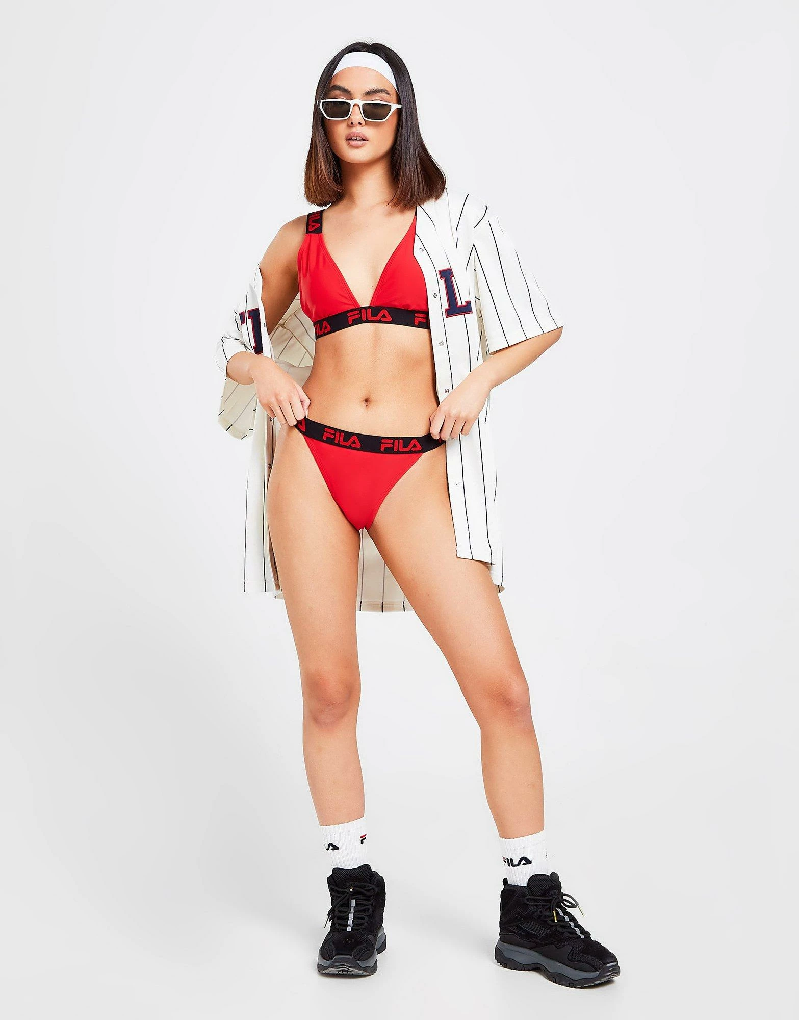 Fila Tape Bikini Bottoms Dame Rød - Billede 4