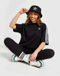 Adidas Originals Oversized 3 Stripe T-Shirt Sort