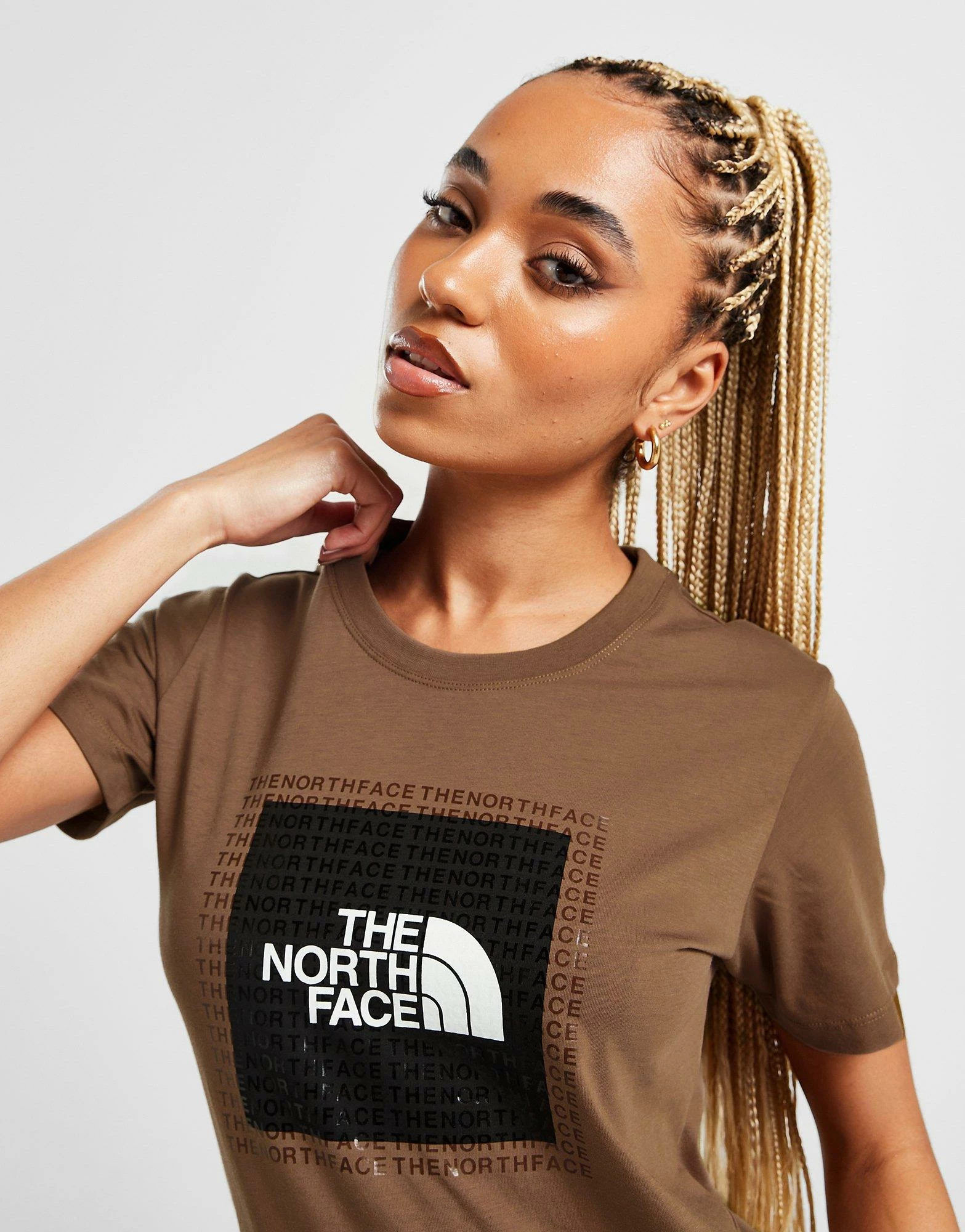 The North Face Box Logo T-Shirt Dame Brun - Billede 2