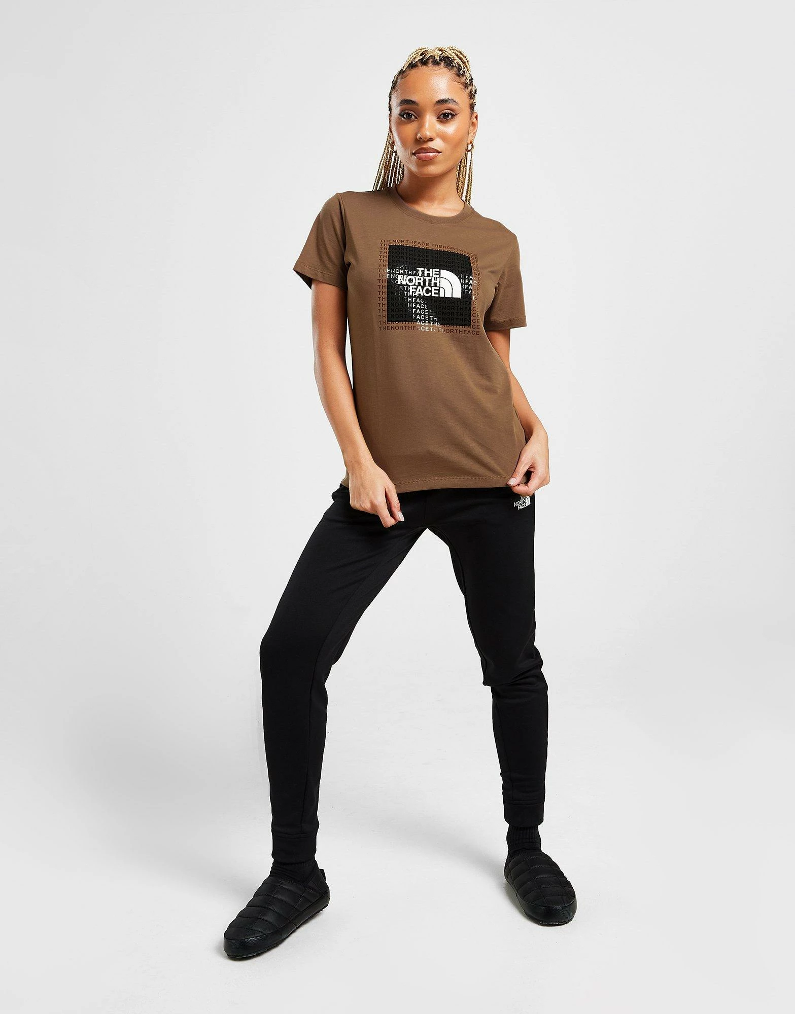 The North Face Box Logo T-Shirt Dame Brun - Billede 3