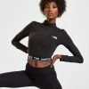 The North Face Tape Long Sleeve Crop Top Sort