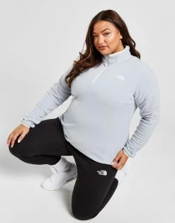 The North Face Plus Size Glacier 1/4 Zip Fleece Grå